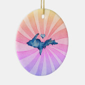 U.P. Waterverf Fun Keramisch Ornament (Rechts)