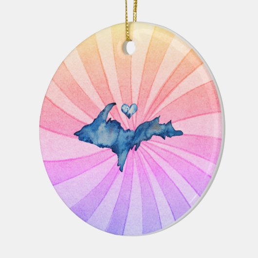 U.P. Waterverf Fun Keramisch Ornament (Links)