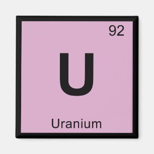 U - Periodiek tabelsymbool voor uraniumchemie Magneet