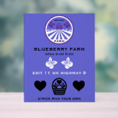 U-Pick Blueberry Boerderij Promotie Acryl Bord (Neutraal)