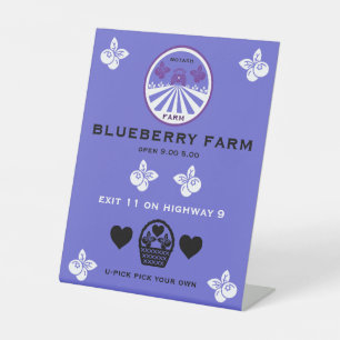 U-Pick Blueberry Boerderij Promotie Reclamebord Met Voetstuk