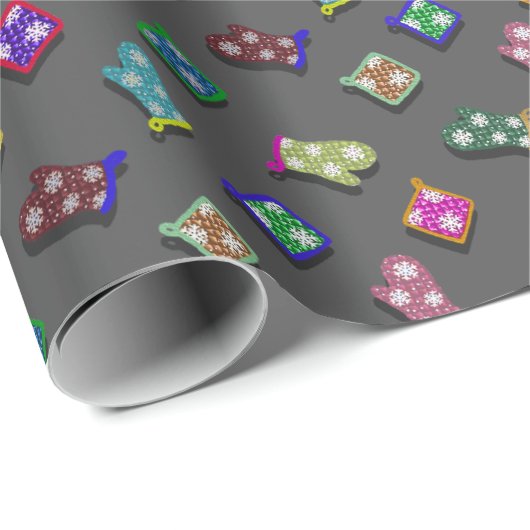 U Pick Color/Potholder Oven Mitts met Snowflakes Cadeaupapier (Rol Hoek)