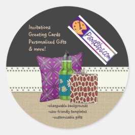 U Pick Kleur / Land Burlap Zwart Board Krijt Ronde Sticker