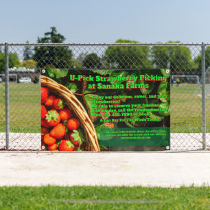 U-Pick Strawberry Boerderij Berry Picking aanpasse Spandoek