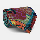 U-pluim kleuren/graffiti-kunst op brick-muur stropdas (Opgerold)