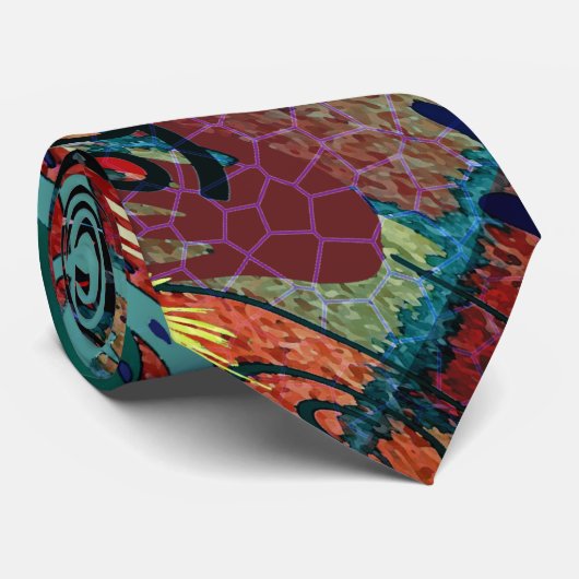 U-pluim kleuren/graffiti-kunst op brick-muur stropdas (Opgerold)