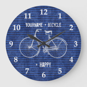 U plus fiets staat gelijk aan Happy Antiek Stripes Grote Klok