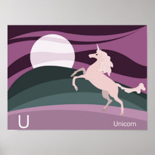 U pour unicorne Poster