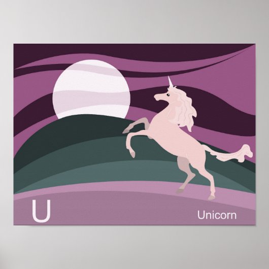 U pour unicorne Poster (Devant)