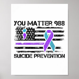 U Probleem 988 Zelfmoordpreventie Amerikaanse vlag Poster