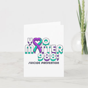 U Probleem 988 Zelfmoordpreventie Awareness Ribbo Kaart