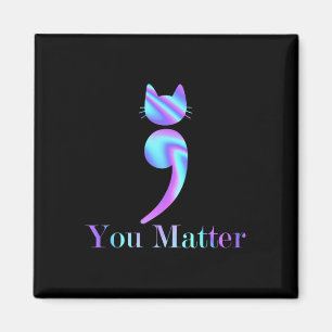 U Probleem Semicolon Cat Suicide Preventions Award Magneet