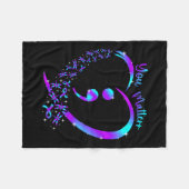 U Probleem - Zelfmoordpreventie Blauwgroen Paarse  Fleece Deken (Voorkant (Horizontaal))