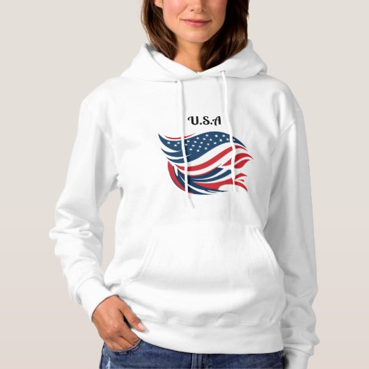 U.S.A drapeau fille sweat - shirt à capuche (Devant)