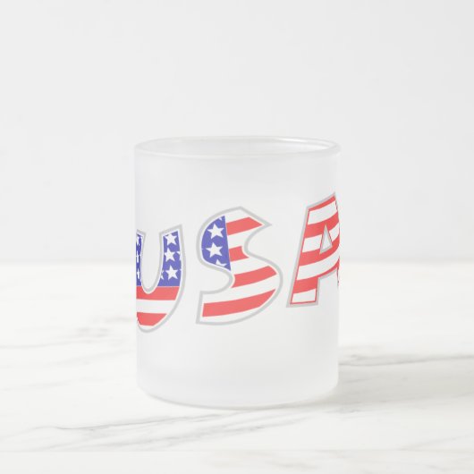 U.S.A. Frosted Glass Mug (Centre)