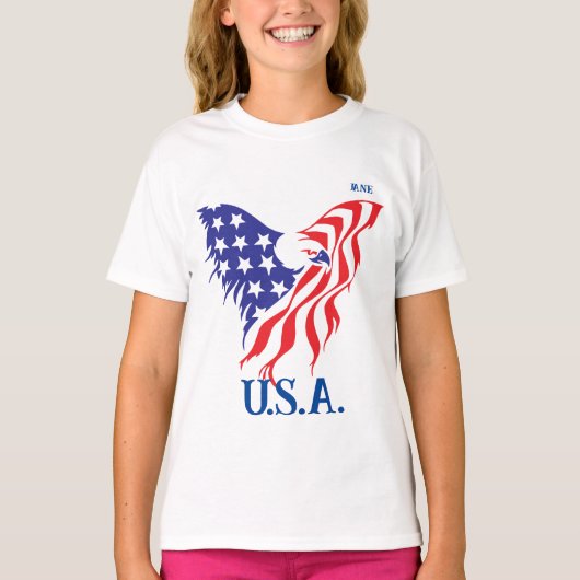 "U.S.A." Monogram American Eagle T-shirt (Voorkant)