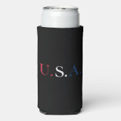 U.S.A. rood wit en blauw belettering ontwerp (Seltzer Achterkant)