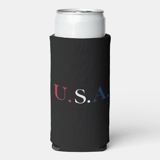 U.S.A. rood wit en blauw belettering ontwerp (Seltzer Voorkant)