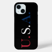 U.S.A. rood wit en blauw belettering ontwerp Case-Mate iPhone Case (Achterkant)