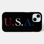 U.S.A. rood wit en blauw belettering ontwerp Case-Mate iPhone Case (Achterkant (horizontaal))
