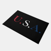 U.S.A. rood wit en blauw belettering ontwerp Deurmat (Schuin)