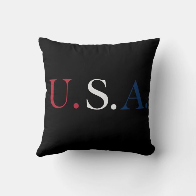 U.S.A. rood wit en blauw belettering ontwerp Kussen (Achterkant)