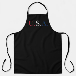 U.S.A. rood wit en blauw belettering ontwerp Schort