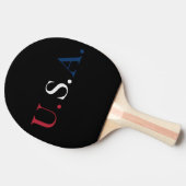 U.S.A. rood wit en blauw belettering ontwerp Tafeltennisbatje (Zijkant)