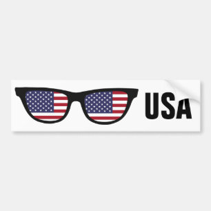 U.S. A. Shades douanetekst & kleur bumpersticker