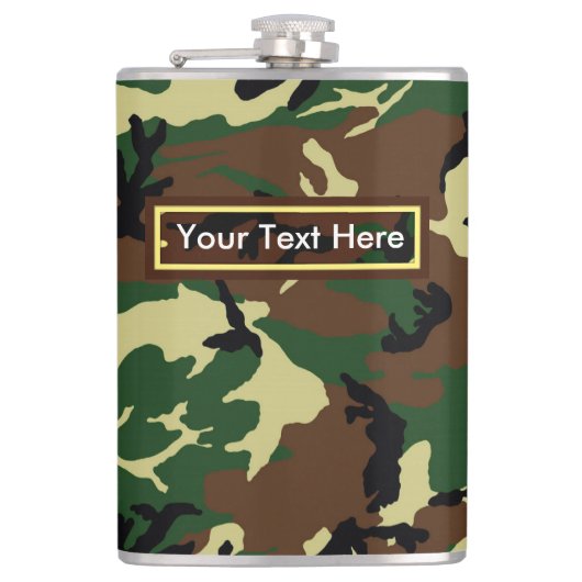 U.S. Army Woodland Camouflage 6 oz of 8 oz Heupfles (Voorkant)