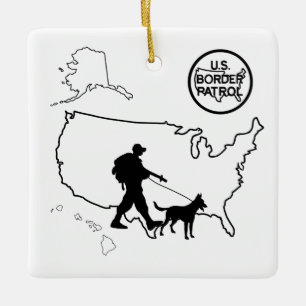 U.S. Border Patrol Silhouette kerstversiering Keramisch Ornament