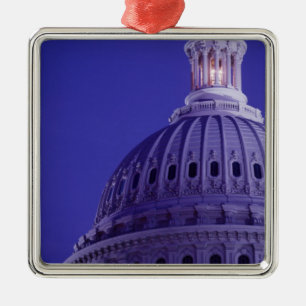 U.S Capitol bij schemering met licht in koepel aan Metalen Ornament