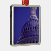 U.S. Capitol bij zonsondergang met licht in koepel Metalen Ornament (Rechts)