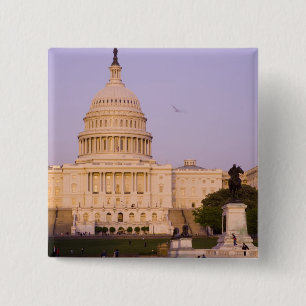 U.S. Capitol, Washington D.C. Vierkante Button 5,1 Cm