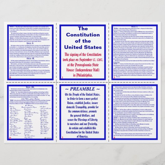 U.S. Constitutionele Pocket Pamphlet / Bladwijzer Flyer (Voorkant)