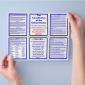 U.S. Constitutionele Pocket Pamphlet / Bladwijzer Flyer (Hand)