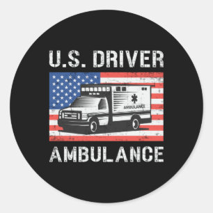 U.S. Driver Ambulance Driver Paramedic Emergency Ronde Sticker