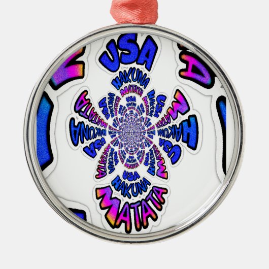 U.S. Een prachtig design van verbluffende tekstcit Metalen Ornament (Voorkant)