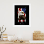 U.S. Flag & Bald Eagle Patriotic Poster Print (Cuisine)