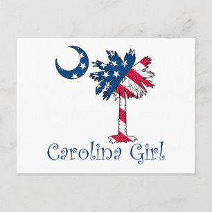 U.S. Flag Carolina Girl Briefkaart