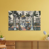 U.S. Grant Hotel, Plaza Park, Fountain Uitzicht Canvas Afdruk (Insitu (Woonkamer))