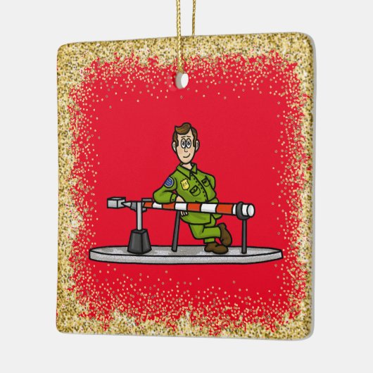 U.S. grenspatrouille aan de grens kerstversiering Keramisch Ornament (Links)