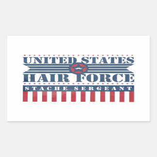 U.S. Hair Force Stache Sergeant Rechthoekige Sticker