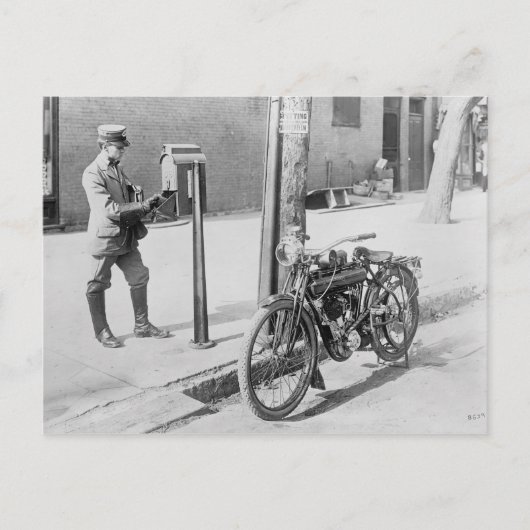 U.S. Mailman & Motorcycle Briefkaart (Voorkant)