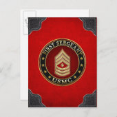 U.S. Marines: Eerste brigadier (USMC 1stSgt) [3D] Briefkaart (Voorkant / Achterkant)