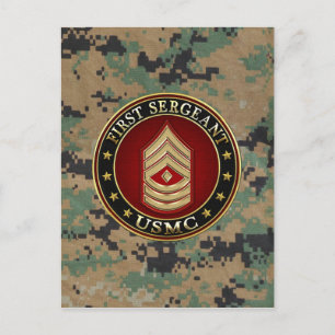 U.S. Marines: Eerste brigadier (USMC 1stSgt) [3D] Briefkaart