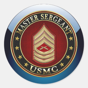 U.S. Marines: Hoofdinspecteur (USMC MSgt) [3D] Ronde Sticker