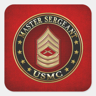 U.S. Marines: Hoofdinspecteur (USMC MSgt) [3D] Vierkante Sticker
