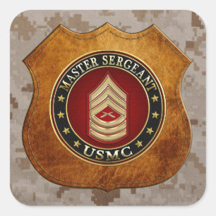 U.S. Marines: Hoofdinspecteur (USMC MSgt) [3D] Vierkante Sticker