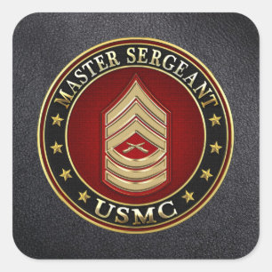 U.S. Marines: Hoofdinspecteur (USMC MSgt) [3D] Vierkante Sticker
